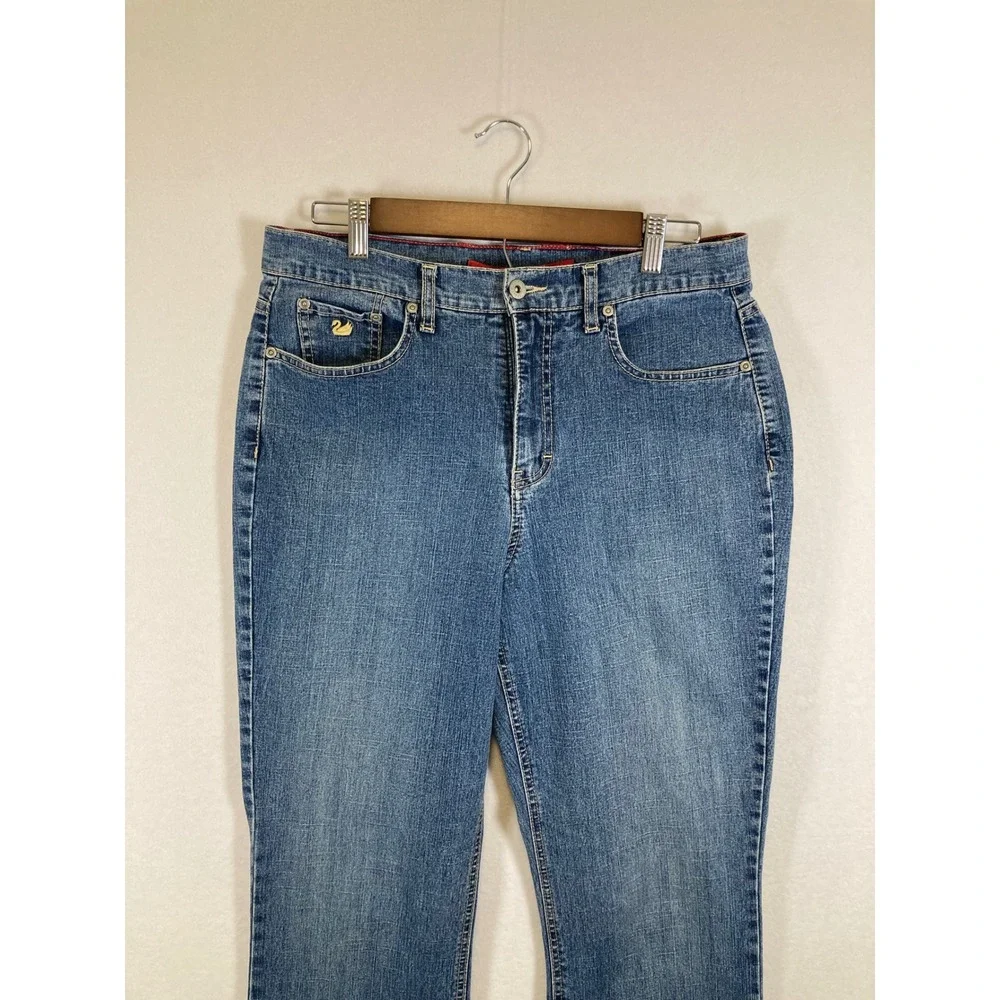 Gloria Vanderbilt Jeans‎ Womens 12 Medium Blue High Rise Straight Leg Swan Logo